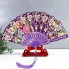 1 Set Folding Hand Fan Lightweight Elegant Exquisite Floral Pattern Decorative Folding Fan Wedding Party Supply