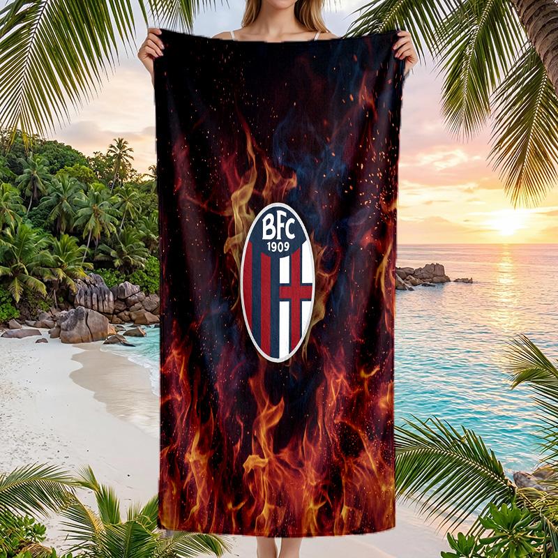 Bologna FC Druck Schnelltrocknendes Strandtuch Mikrofaser Saugfähig Tragbares Reise-Badetuch