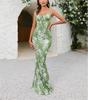 European and American sexy women's clothing new floral slim-fit dress sleeveless suspender long dress hip skirt