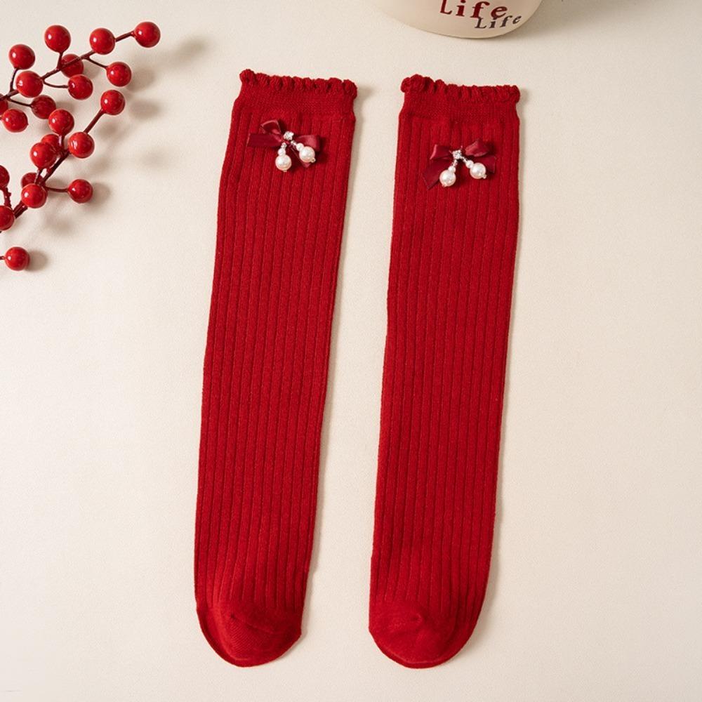 

Женские гольфы с бантом, повседневные носки средней длины с бантом, новые зимние компрессионные чулки, детские 1