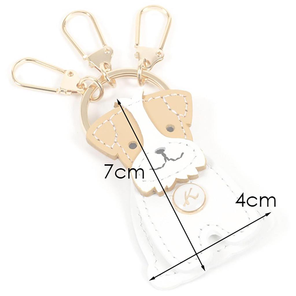 Kitamura NH0865 Women's Jack Russell Terrier Key Chain, Stand and Move Face, White/Camel, 90611 One Size