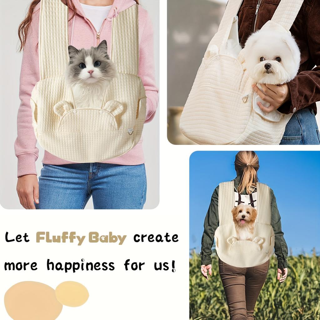 Verstellbarer Haustierrucksack Hundereisetasche Geeignet Sicherheitsgurt mit abnehmbarem Boden Katzenrucksack Hundeschulter für Reise Wandern Outdoor