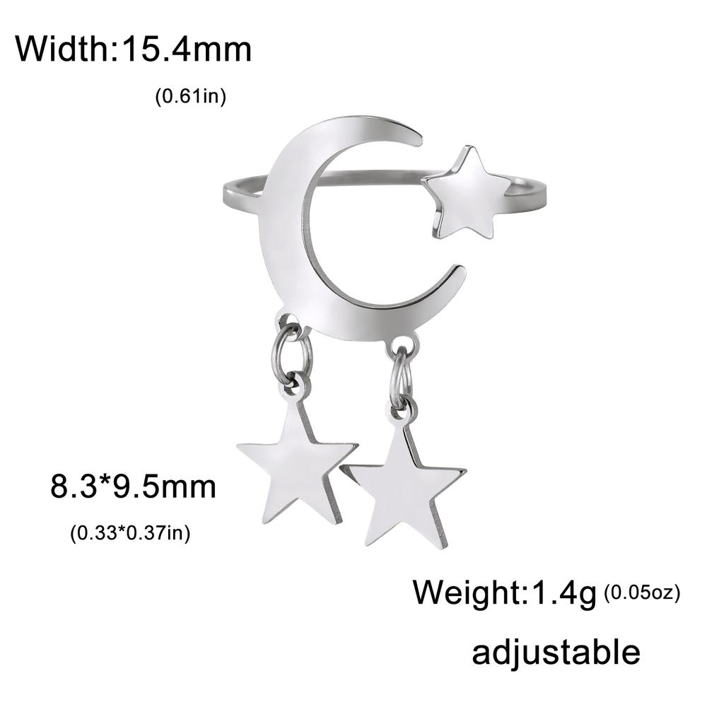 Lemegeton Open Ring for Couple Small Charm Zircon Stainless Steel Chain Accessories Heart Zircon Beauty Fried Dough Twists New