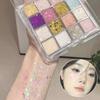 16- Glitter Eyeshadow – Pumpkin, Cherry, Blue, Purple Shades, Bold Party Looks, Long-Wear, Certified, Unisex, Skin-Friendly