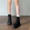 Mode Mode Damen Komfortstiefel mit dicker Sohle Vielseitige Plateau-Kurzstiefel für Herbst Winter Damenschuhe Retro Schnür-Botines