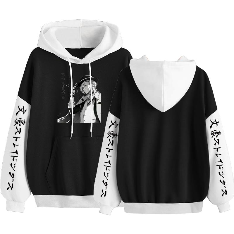 AnimeNakahara Chuuya Bungo Stray Dogs Zipper Hoodies Manga Graphic Oversized Sweatshirts Men Gift Thick Warm Zip-up Jacket Coats