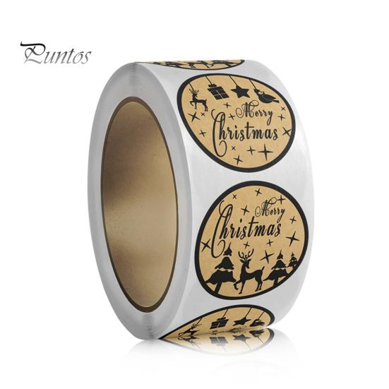 

1 рулон Рождественская тема печать этикетка самоклеящаяся сильная липкость насыщенный цвет DIY подарочная коробка посылка этикетка наклейка
