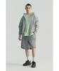 IRO Rafales Metal Nylon Mesh Color Block Bermuda Shorts Grey