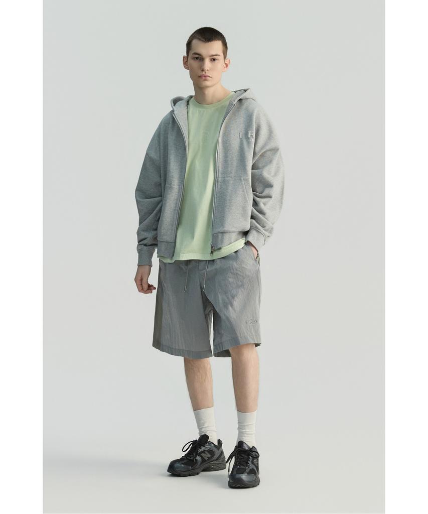 IRO Rafales Metal Nylon Mesh Color Block Bermuda Shorts Grey