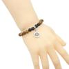 Lotus Yoga Tree of Life Pendant Mala Bracelet with Volcanic Stone & Tiger Eye