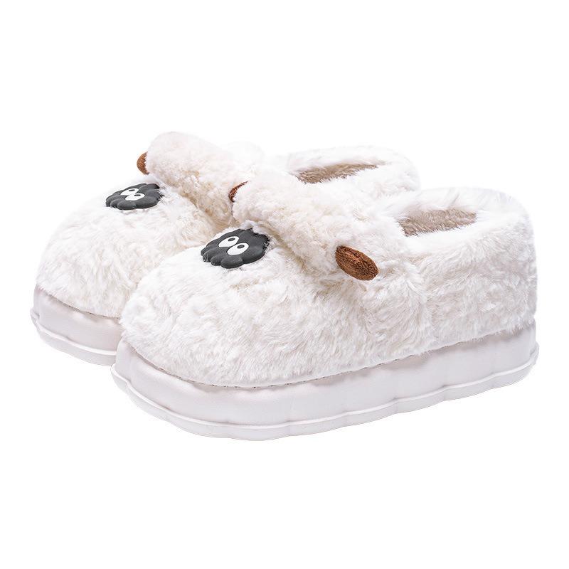 thick-soled cotton slippers women's new winter all-inclusive with confinement warm plush couple home cotton shoes outside