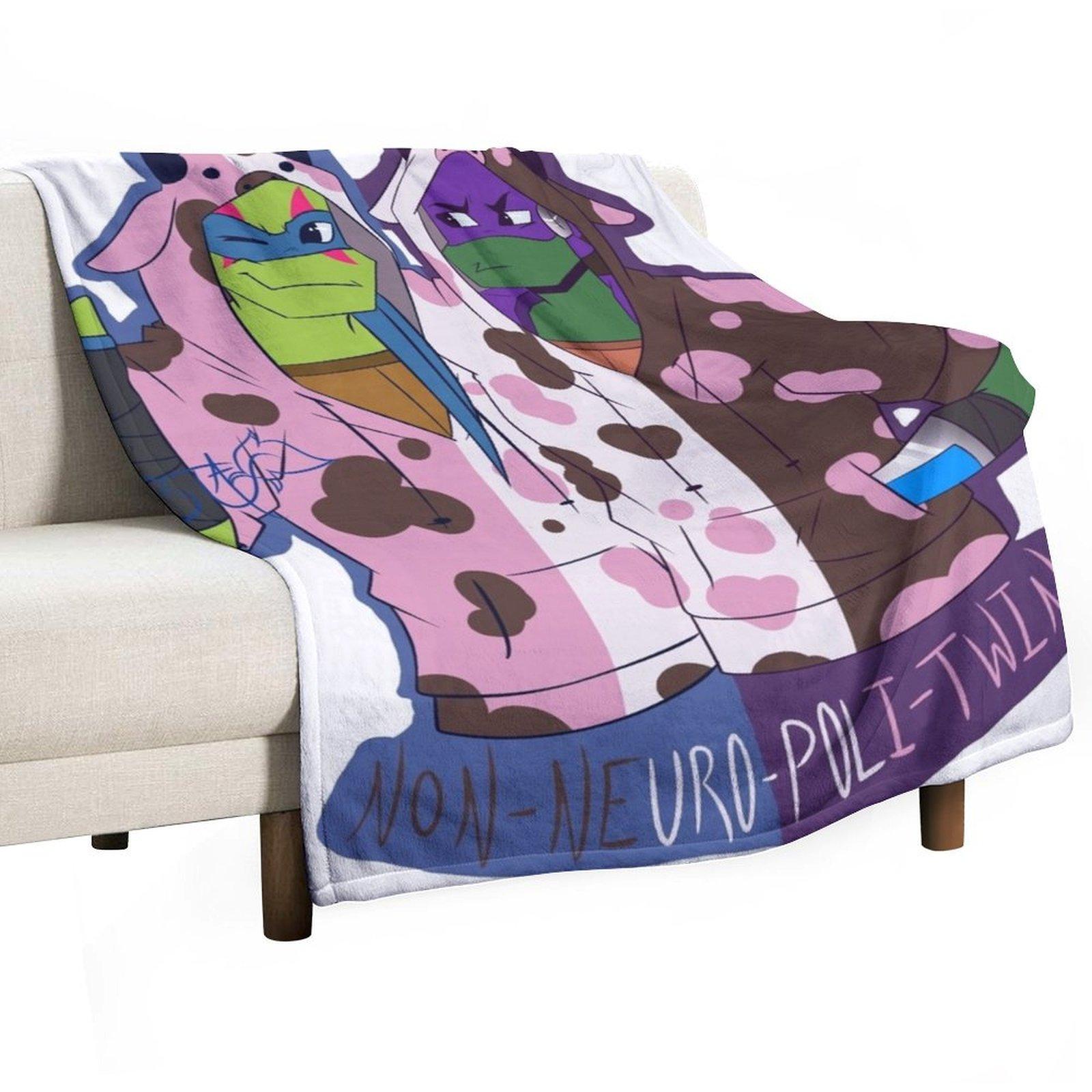 Non Neuro Poli Twins! Throw Blanket Shaggy Loose Tourist Sofas Blankets 30x40in