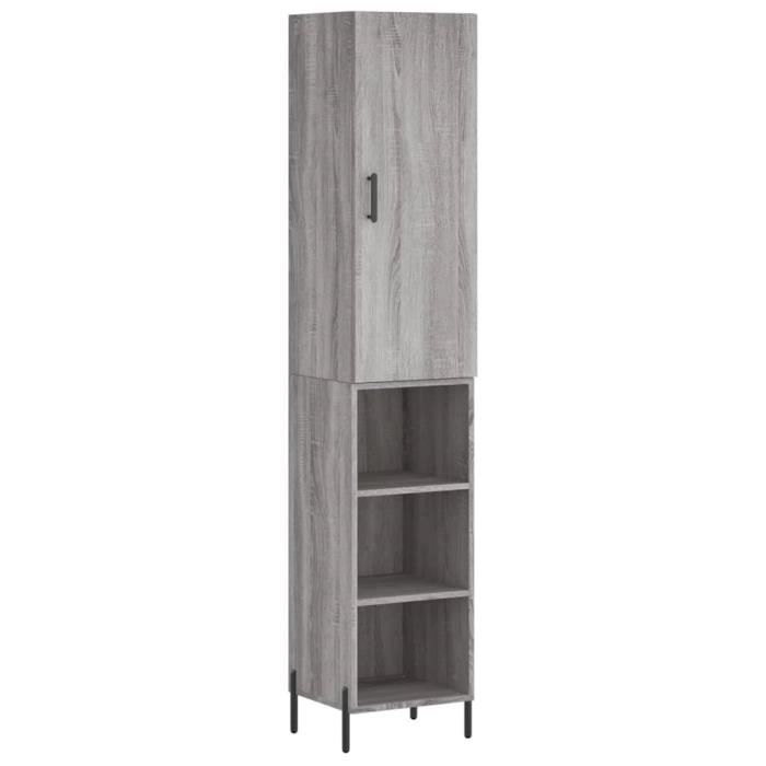 VidaXL Highboard Sonoma Grey 34.5x34x180 Cm Engineered Wood 3198991