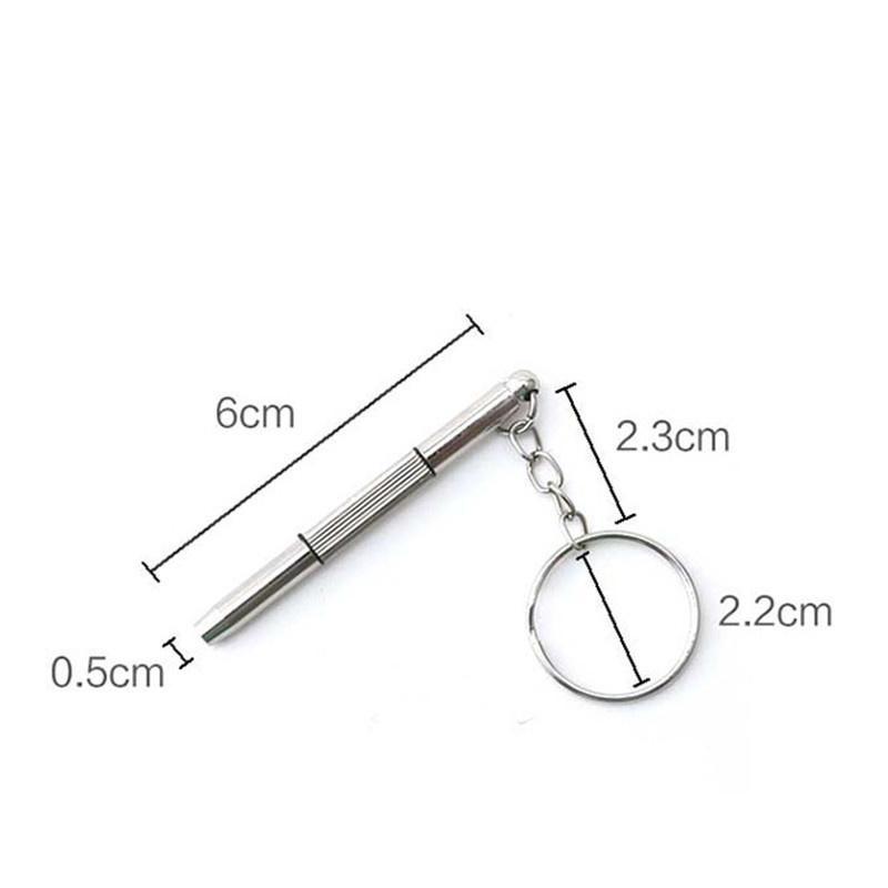 Eyeglass Screwdriver Portable Stainless Steel Keychain Screwdriver Sunglasses Watch Screwdriver 3 In 1 Repair Kit Tools
