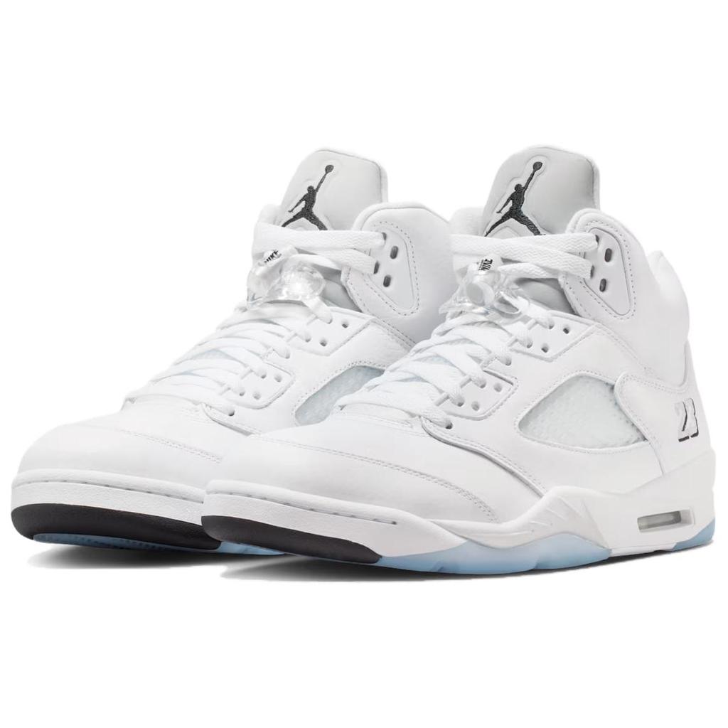 Air Jordan 5 Retro Wit Metallic 2026 Heren Sneakers Metallic-Zilver Zwart HQ7978-103