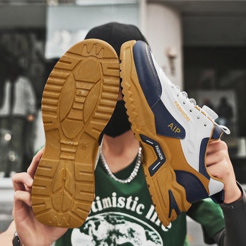 Fashion Student Fashion Mens Rotating-buckle Sports Running Shoes Four Season Men Casual Sneakers Outdoor Non Slip Tennis Training Shoes