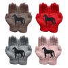 Black Horse Print Gloves Warm Ribbed Knitted Gloves Funny Horse Winter Gloves Gift for Men Women Driving Daily Errands Use