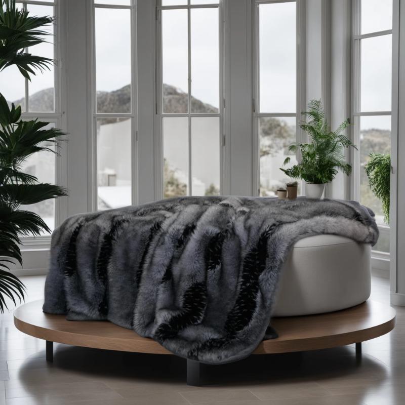 Luxury Faux Fur Blanket High-end Bed Fox Fur Blankets For Beds Plaid on The Sofa Cover Decoration Home Blankets And Throws