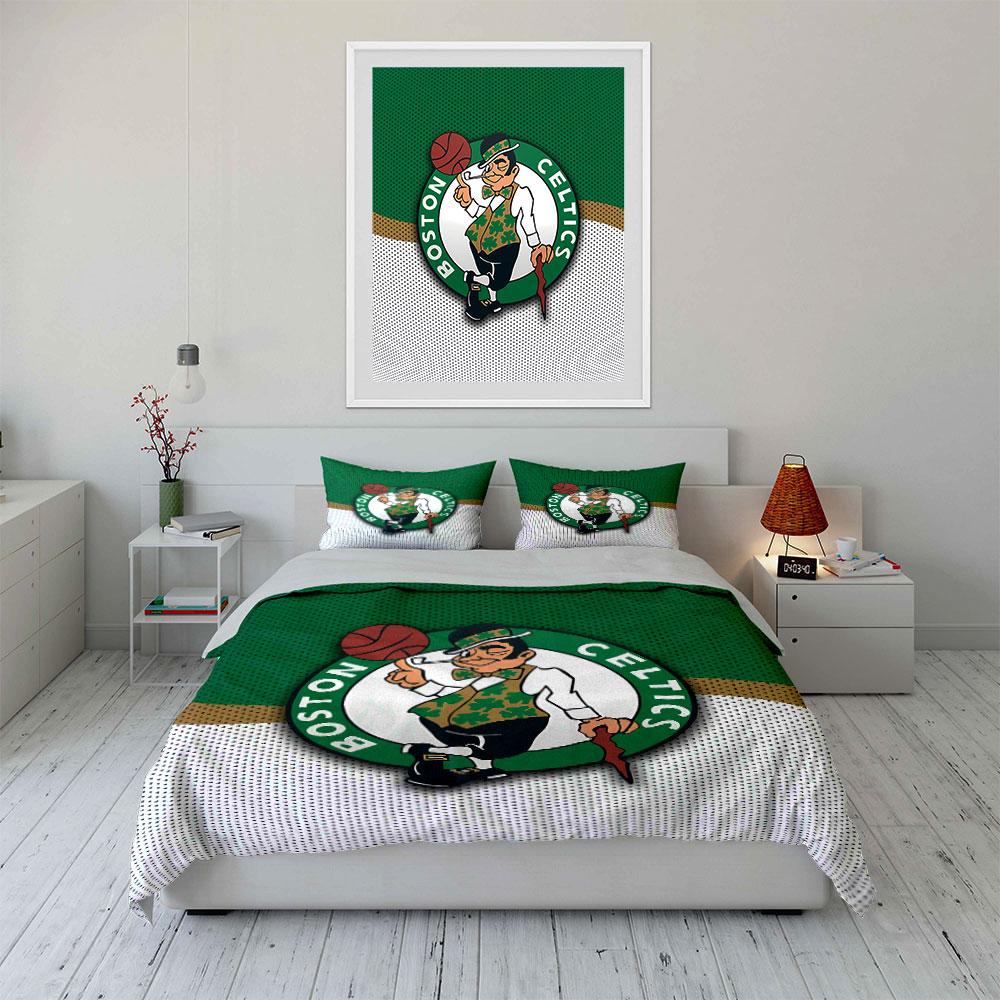 Boston Celtics Logo Bedding Set Bedding Duvet Cover Set Duvet Cover Pillowcases (1 * Duvet Cover 2 * Pillowcases, without duvet insert)