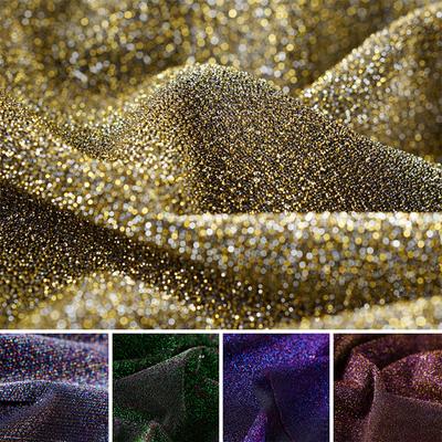 Elastic Glitter Fabric By Meters for Needlework Wedding Evening Dress Doll Diy Sewing Soft Shiny Cloth Evening Dress Fabric New