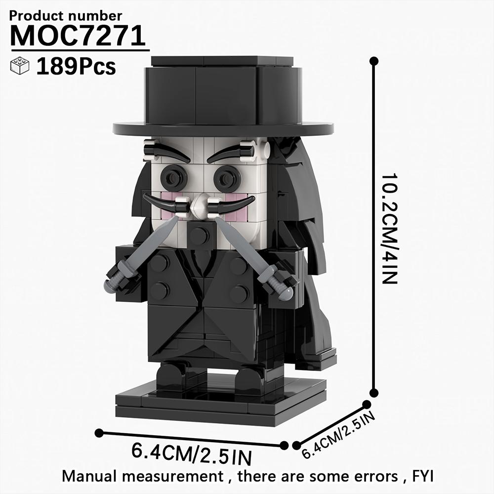 MOOXI New Halloween Horror Movie Games BrickHeadzed Children Toy MOC Brick Gift Assembly Model Kit For Adults Building Block Set
