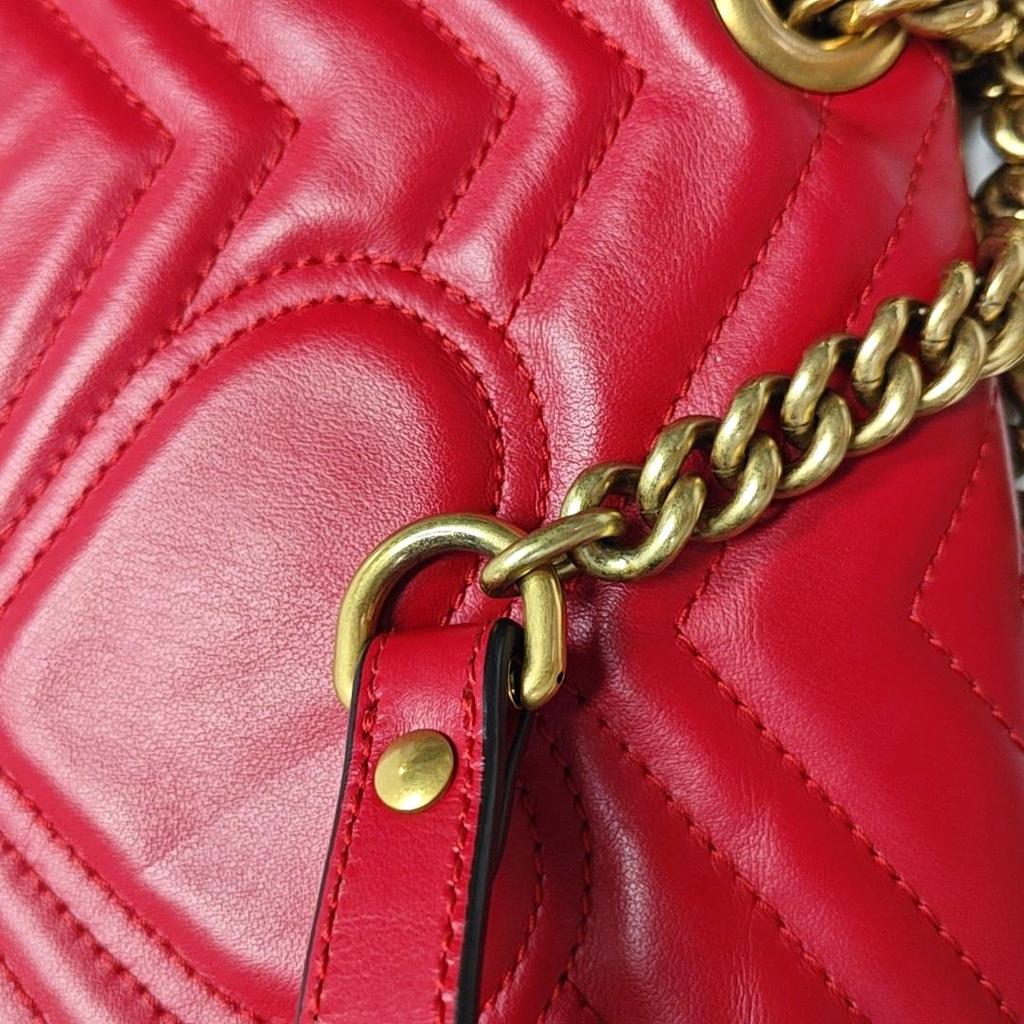 [Pre-Owned] Gucci GG Marmont Matelassé Mini Bag 'Red' - Very Good #SFGN0V