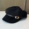 Autumn and winter new hat women's retro belt buckle octagonal hat showing face newsboy hat literary cap
