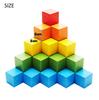ST TS Wooden Building Blocks, Cubes, Natural Wood, Colorful, for Children's Math, Volume, Geometry Problems, Elementary School Students, 100-Piece Set
