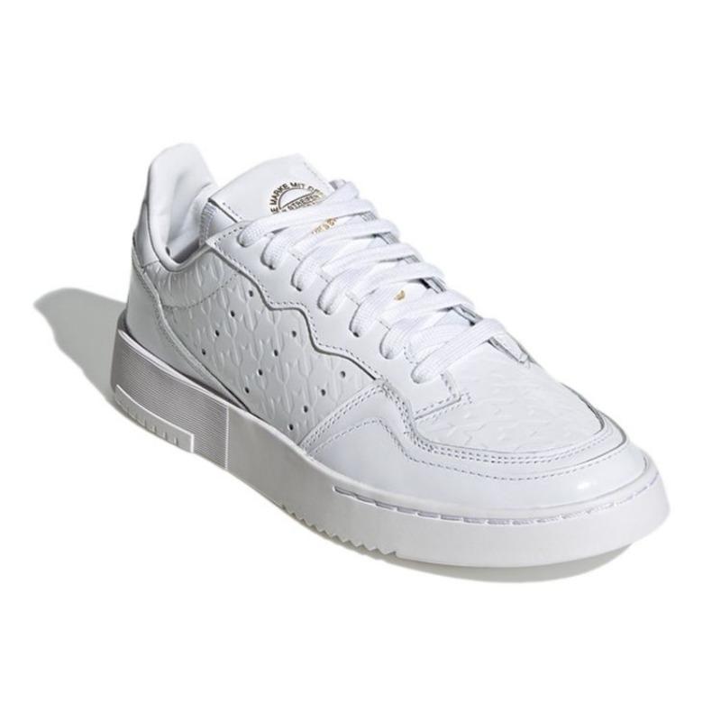 adidas Oryginalne Super Court Sportowe Amortyzujące Trwałe Niskie Trampki Damskie Trampki Białe FU9958