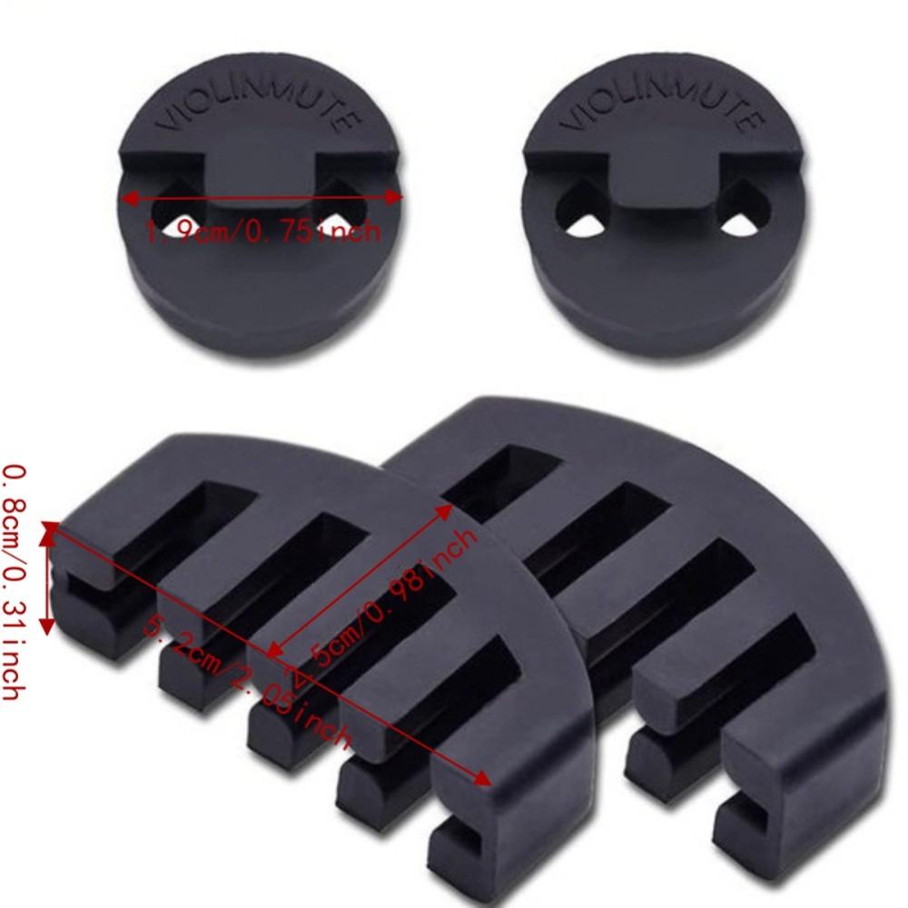 4PCS Rubber Material Rubber Violin Mute Black Color Round Tourte Mute  For Violin Practice
