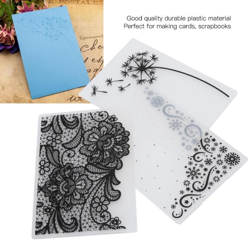 3 Stücke Kunststoff Prägeordner DIY Karte Machen Scrapbooking Geprägte Vorlage Papier Handwerk Werkzeug
