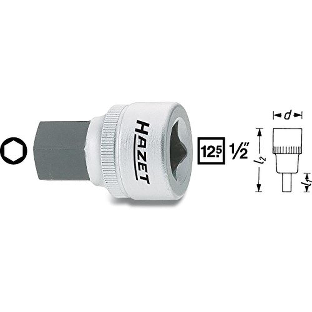 HAZET Short Hexagonal Socket Hexagonal Socket (12.7mm Drive) 985-19