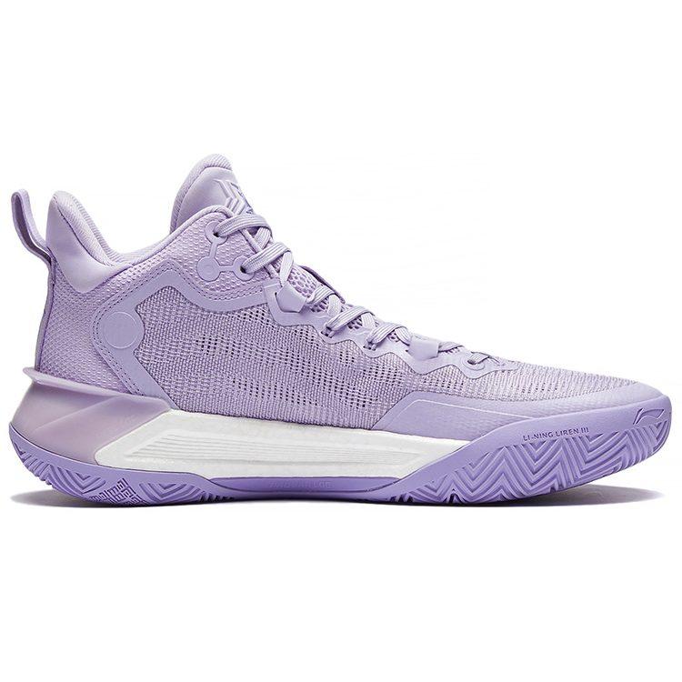 Li Ning Liren 3 Basketball Shoes Men's Mid Top Lilac ABAS089-2