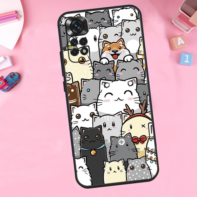 Funny cute cats For Xiaomi Redmi Note 14 10 11 12 13 15 Pro Plus Phone Case For Redmi 15 15C 14C 12C 10C 13C