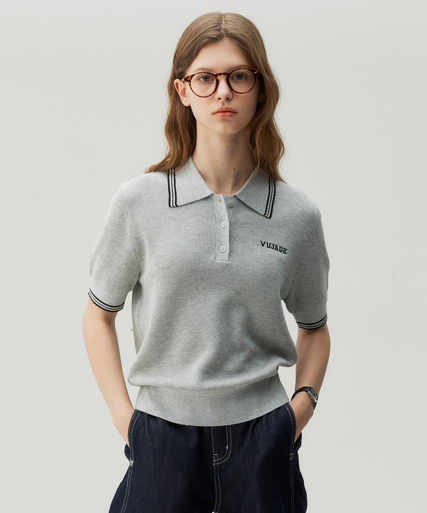 MIND BRIDGE WOMEN [W] Lettering Collar Knit - 2 Colors