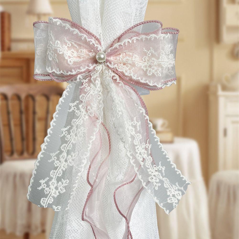 Lace Bow-knot Curtain Tieback Clip Easy Installation Decorative Curtain Holders Exquisite Design Curtain Tied Belt