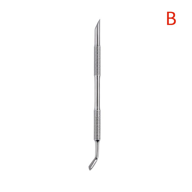 1Pcs Nail Art Dual End Stainless Steel Cuticle Pusher Spoon Dead Skin Removal