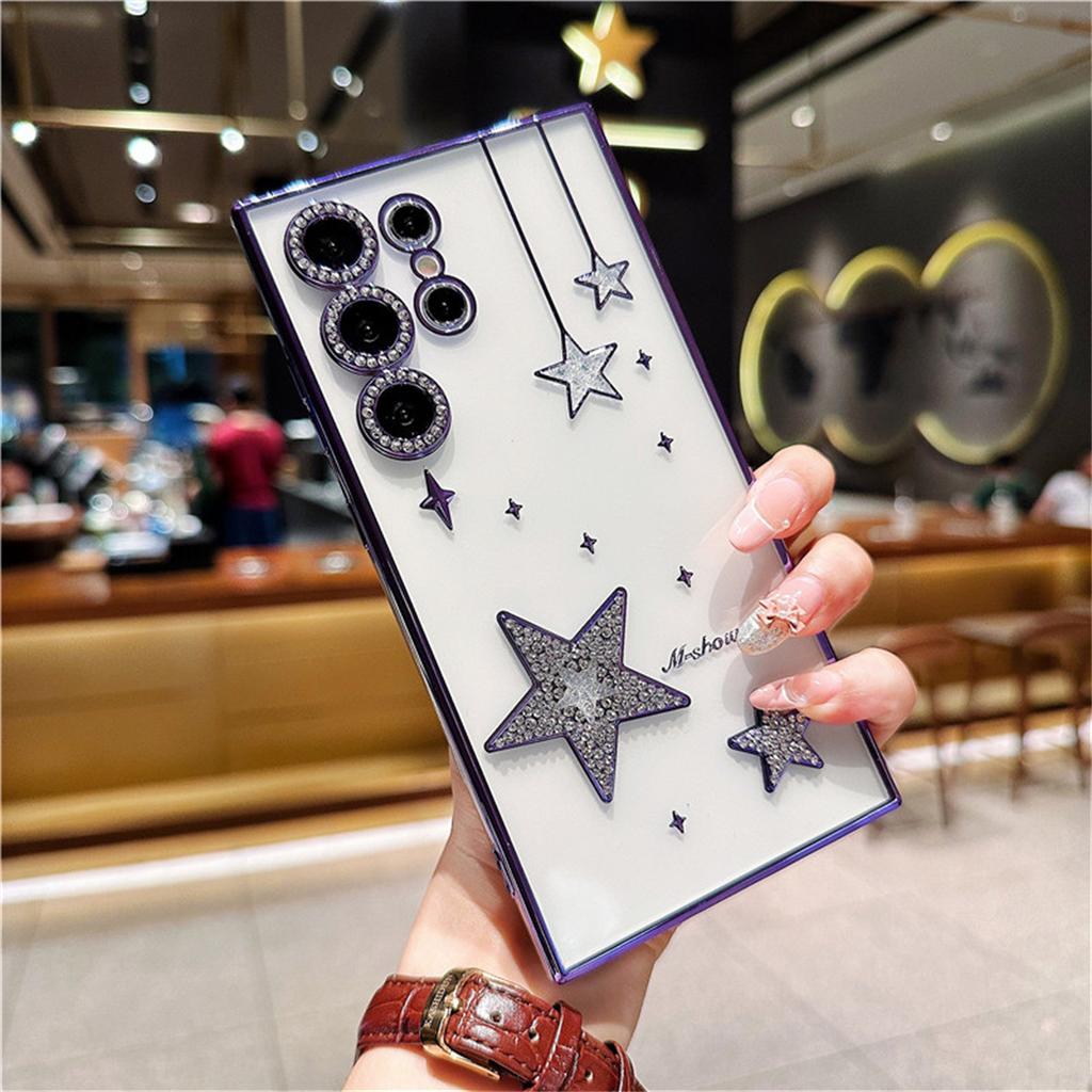 Luxury Glitter Powder Rhinestone Electroplated Mobile Phone Case Suitable for Samsung S24ultra Shell Samsung S23u Protective Case