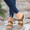 Large size wedge slippers women's spring and summer fashion buckle casual slippers lightweight slippers women