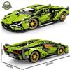 Green Bull 1:14 Remote Control Sports Car - Lego-Compatible Racing Model Building Set