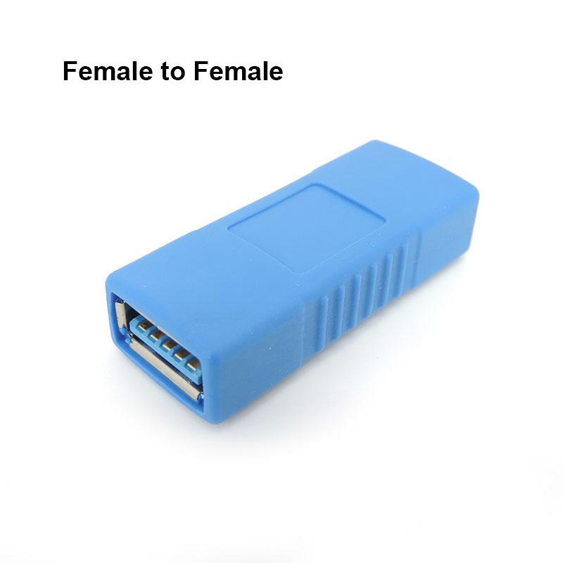 USB 3.0 Typ A Samec Samec Na Samec Samec Adaptér Konvertor Konektor USB 3.0 AM To AF Coupler pro kabel notebooku Prodlužovač modrý