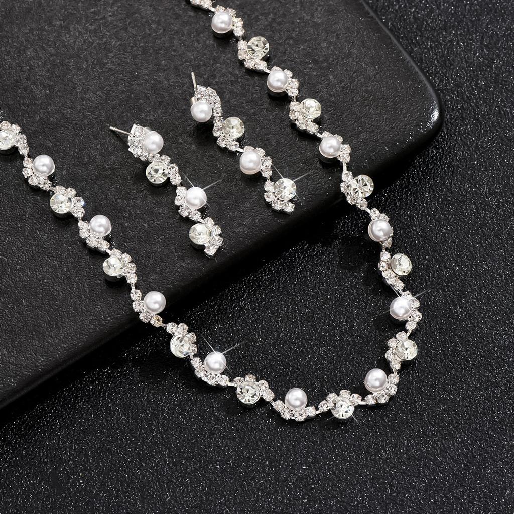 Bridal Wedding Dress Bright Rhinestones Zircon Angel Tears Drops Necklace Earrings