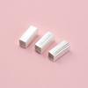 S925 Sterling Silver Square Tube Connector Beads for DIY Jewelry and Hand Rope Weaving