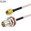 1Pcs Sma / Rp-Sma Male / Female Plug To Bnc Female With Nut Bulkhead Jack Extend Rg316 Rf Coaxial Cable Connector