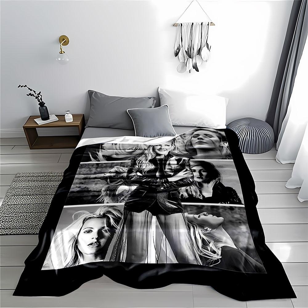 Monochrome Fashion Collage Blanket for all seasons blanket lunch break throw gift