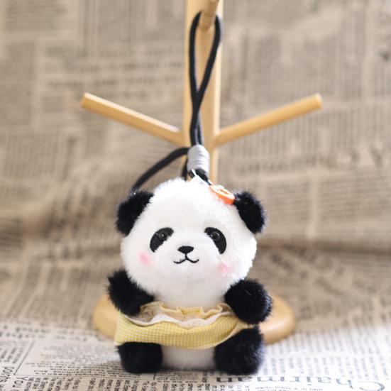 Doll Pendant, Mini Size Portable Keychain Pendant, Soft Velvet Fabric Panda Design Doll, Durable Accessory for Bags Keys Backpacks