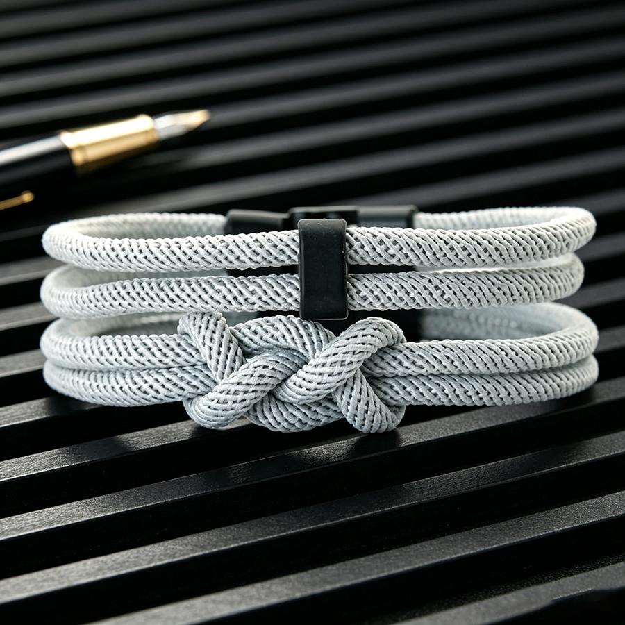 2Pcs Handmade Infinity Knot Men Bracelet Top Grade A 4mm Braided Cord 6 Color Options Daily Casual Jewelry Wrist Accessories