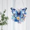 Einseitiger Schmetterlings-Diamantgemälde-Anhänger aus Acryl zum Aufhängen, handgefertigte Strass-Diamantkunst-Fensteranhänger für die Bürodekoration