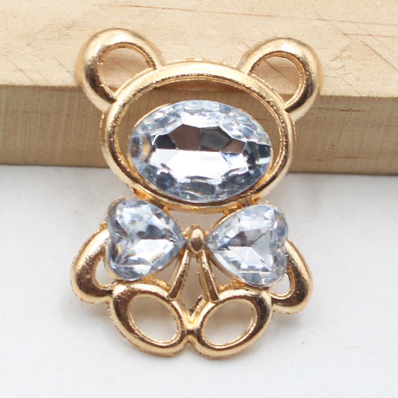 10pcs25 * 30MM Fashionable And Cute Alloy Teddy Bear DIY Accessories Hair Accessories Cartoon Phone Case Hole Shoe Accessories