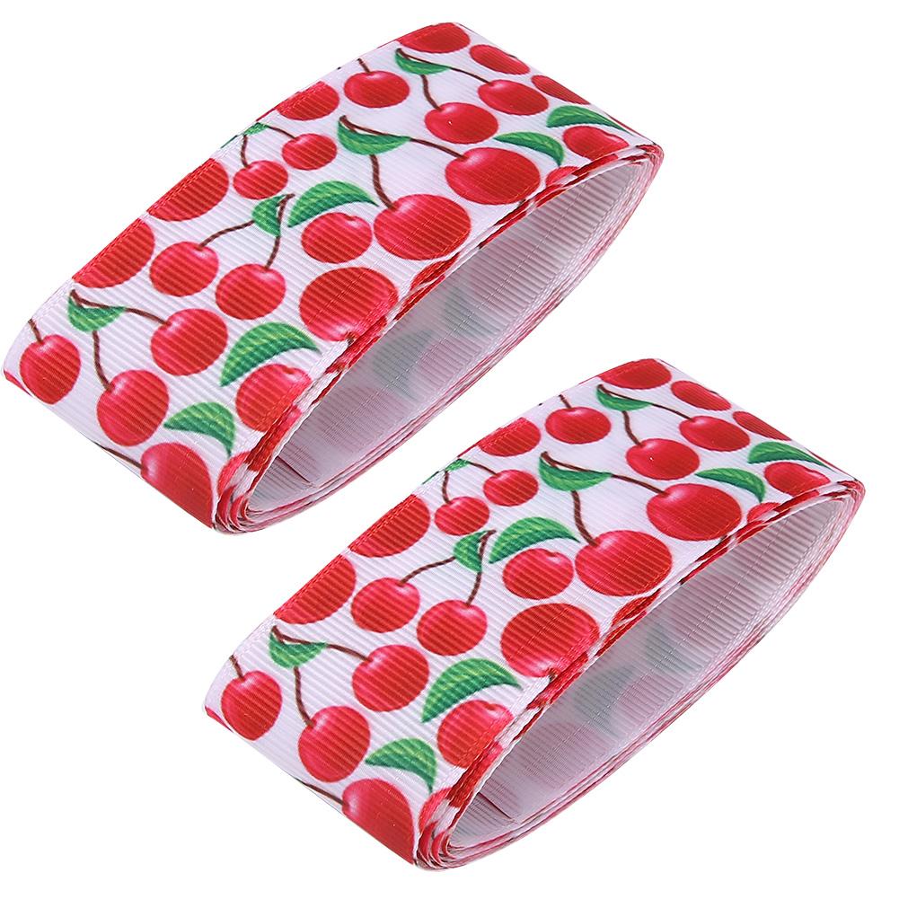 

Polyester Red Printed Flowers Christmas Ribbon DIY Sewing Gifts Packing Belt DecorationType 1